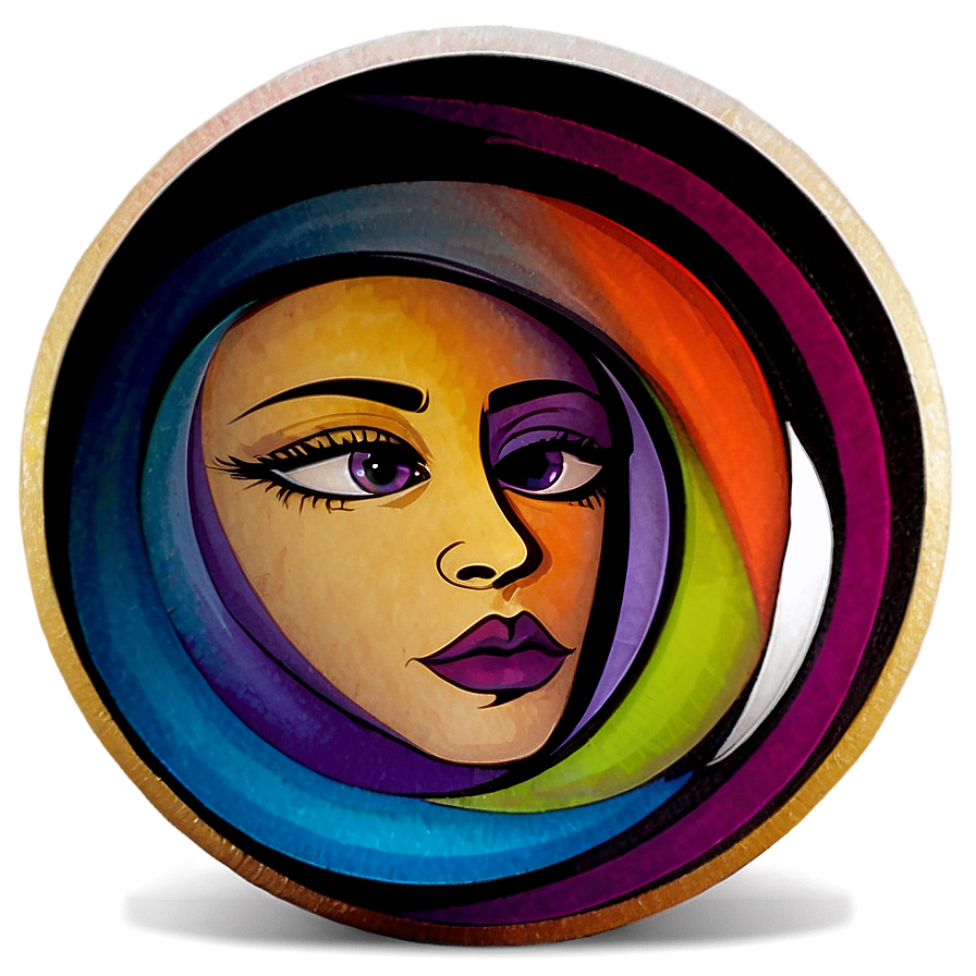 Circle With Abstract Faces Png 04302024 PNG image