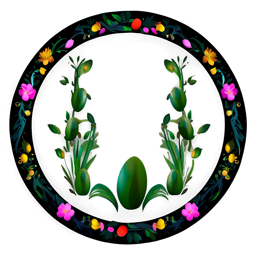 Circle With Floral Design Png 04302024 PNG image