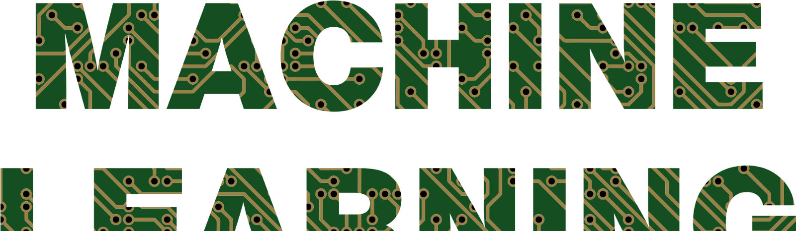 Circuit Style Machine Learning Text PNG image