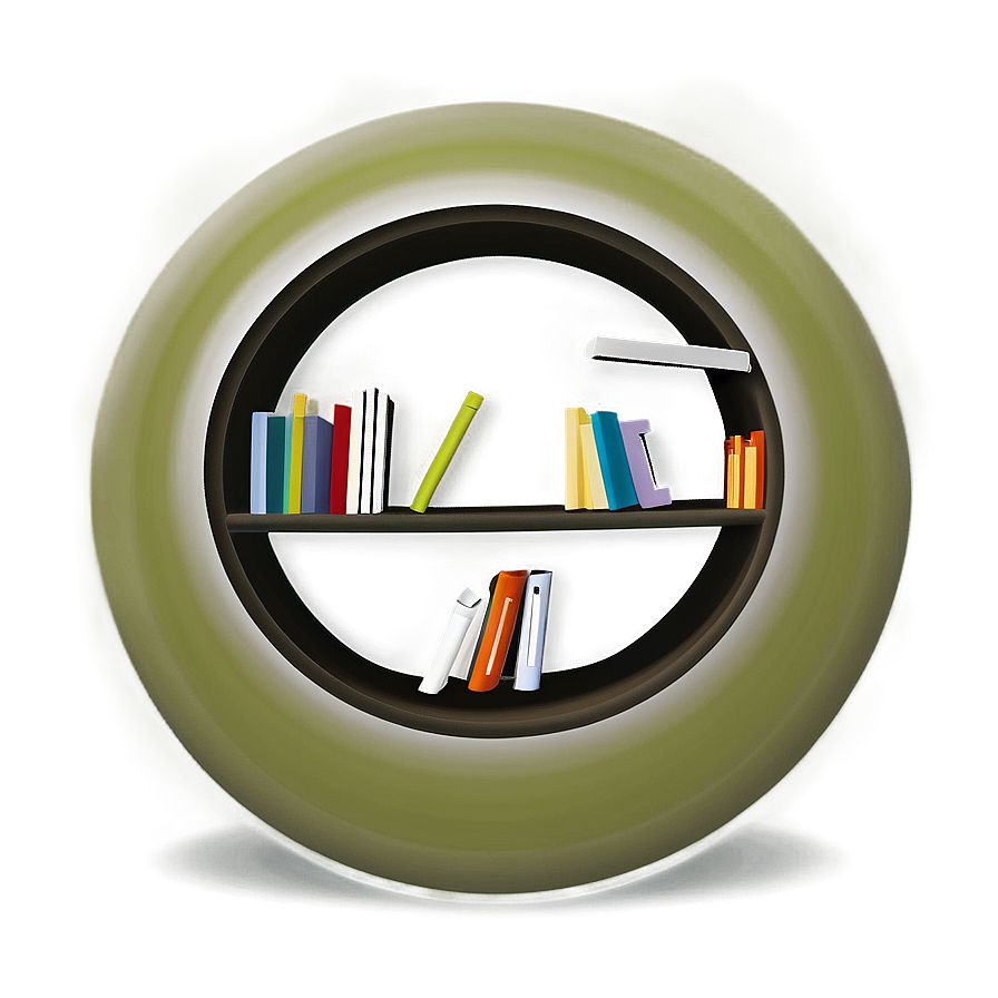 Circular Bookshelf Png 05242024 PNG image