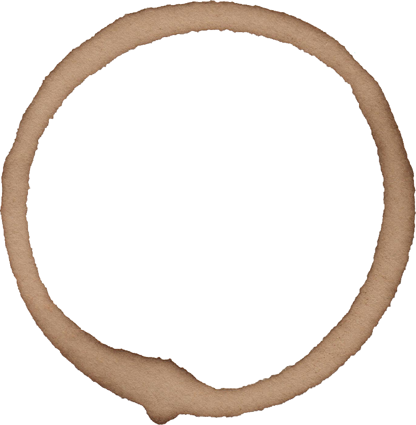 Circular Coffee Stainon Blue Background PNG image
