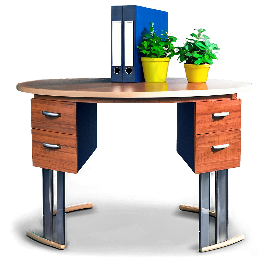 Circular Office Desk Png 06122024 PNG image