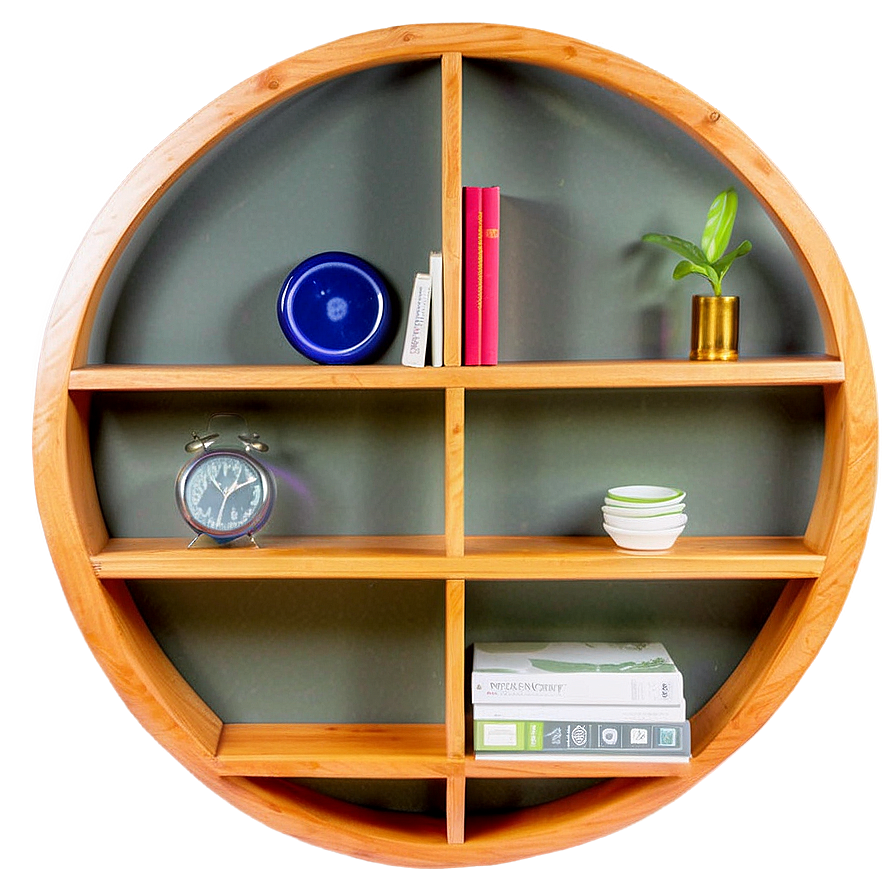 Circular Wall Shelf Design Png 06282024 PNG image