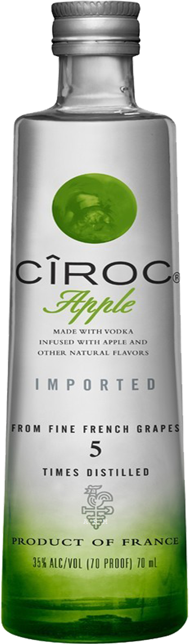 Ciroc Apple Vodka Bottle PNG image