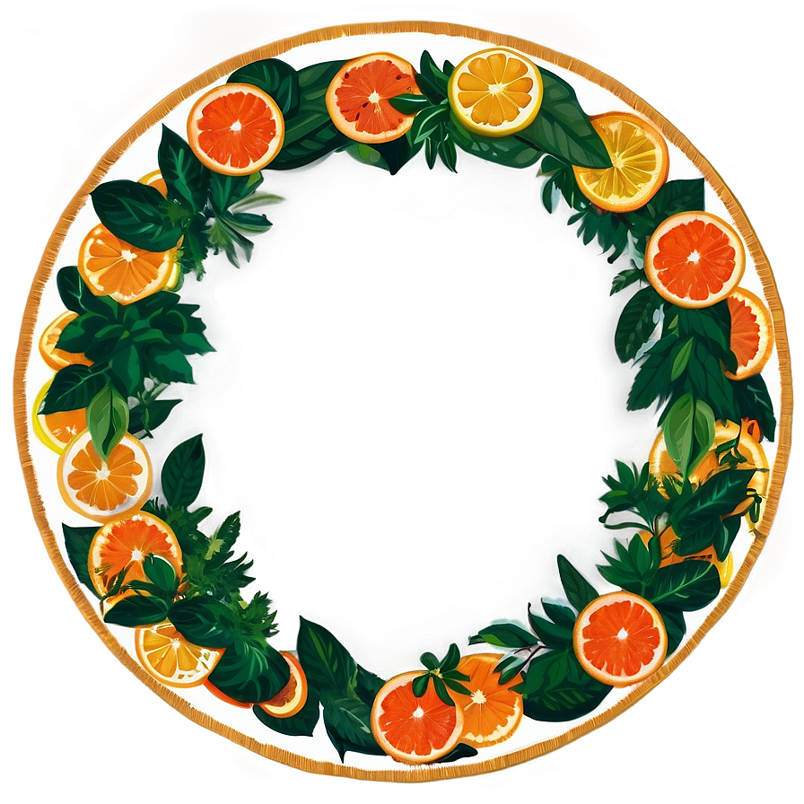 Citrus And Herb Kitchen Wreath Png 40 PNG image