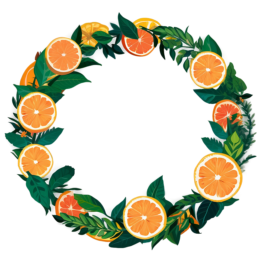 Citrus And Herb Kitchen Wreath Png Mkb36 PNG image