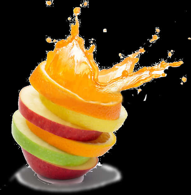 Citrus Splash Fruit Tower PNG image