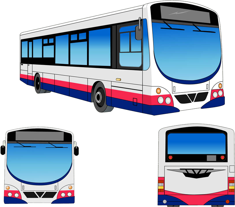 City Bus Vector Illustration PNG image