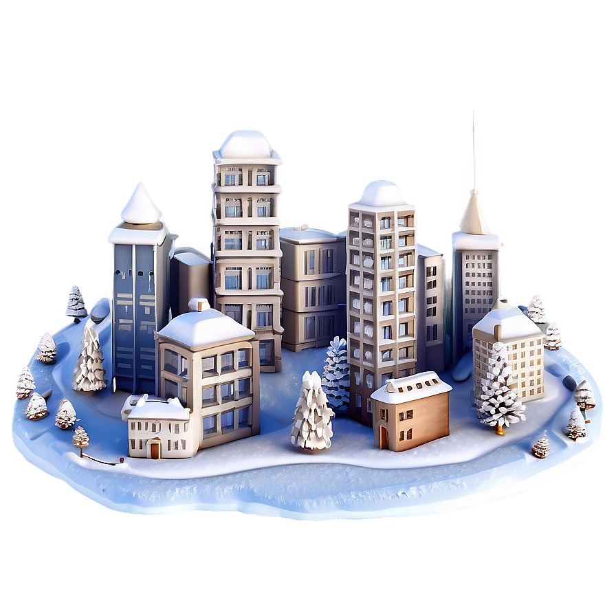 City In Winter Wonderland Png Pai16 PNG image
