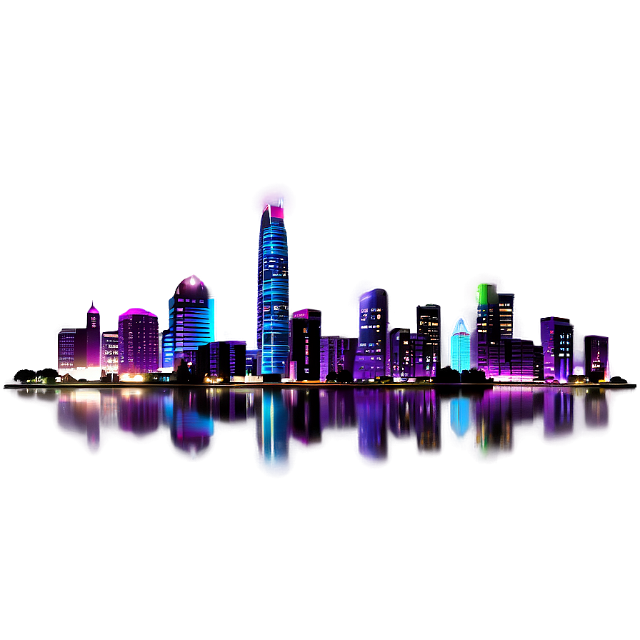 City Skyline At Night Photo Png 05212024 PNG image