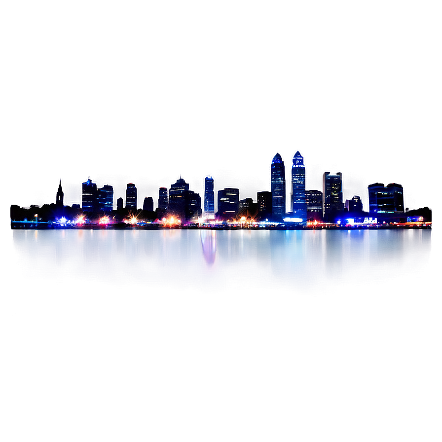 City Skyline At Night Photo Png Vfr PNG image