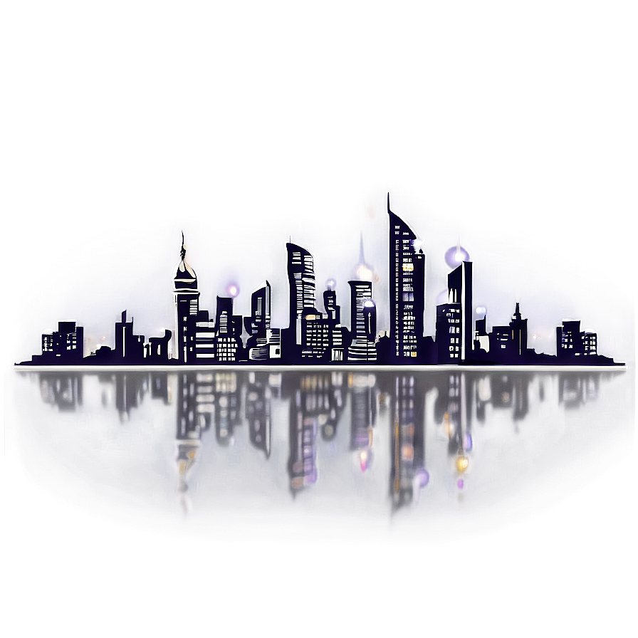 City Skyline At Night Picture Png 50 PNG image