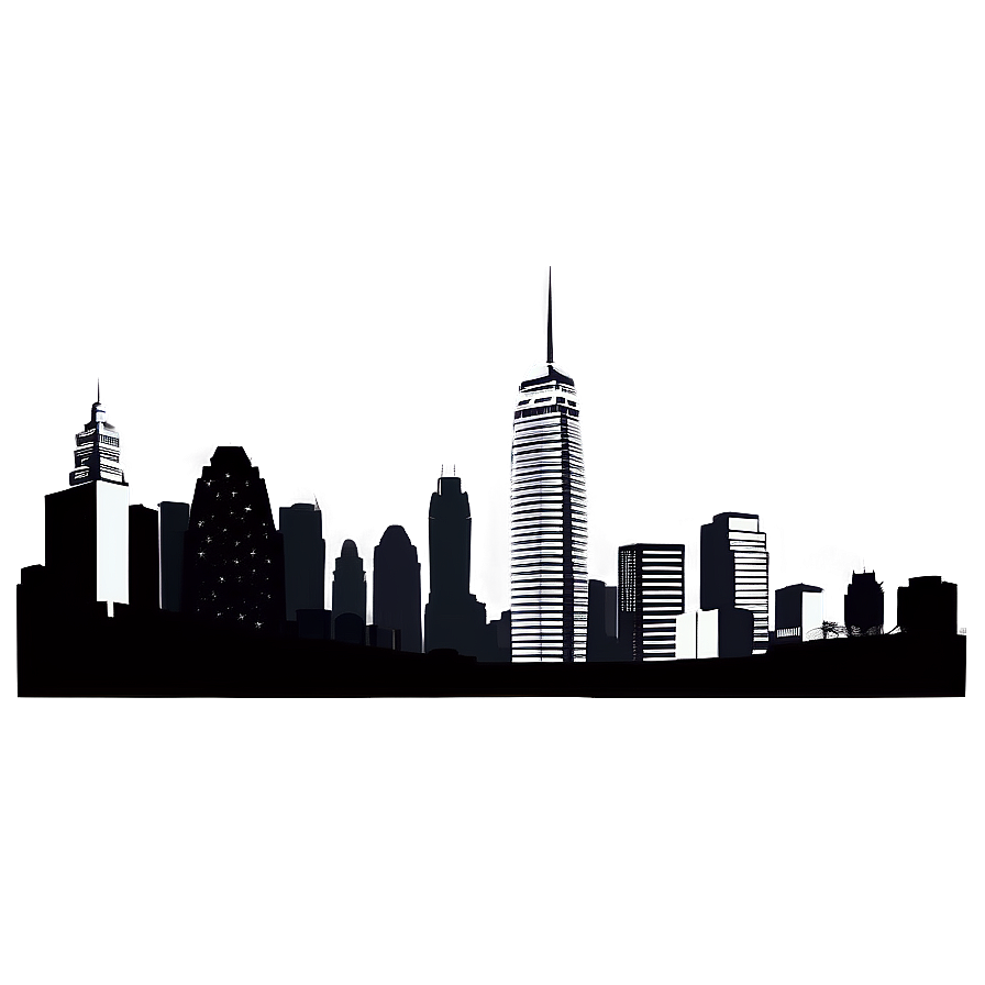 City Skyline Silhouette Png Hbh65 PNG image