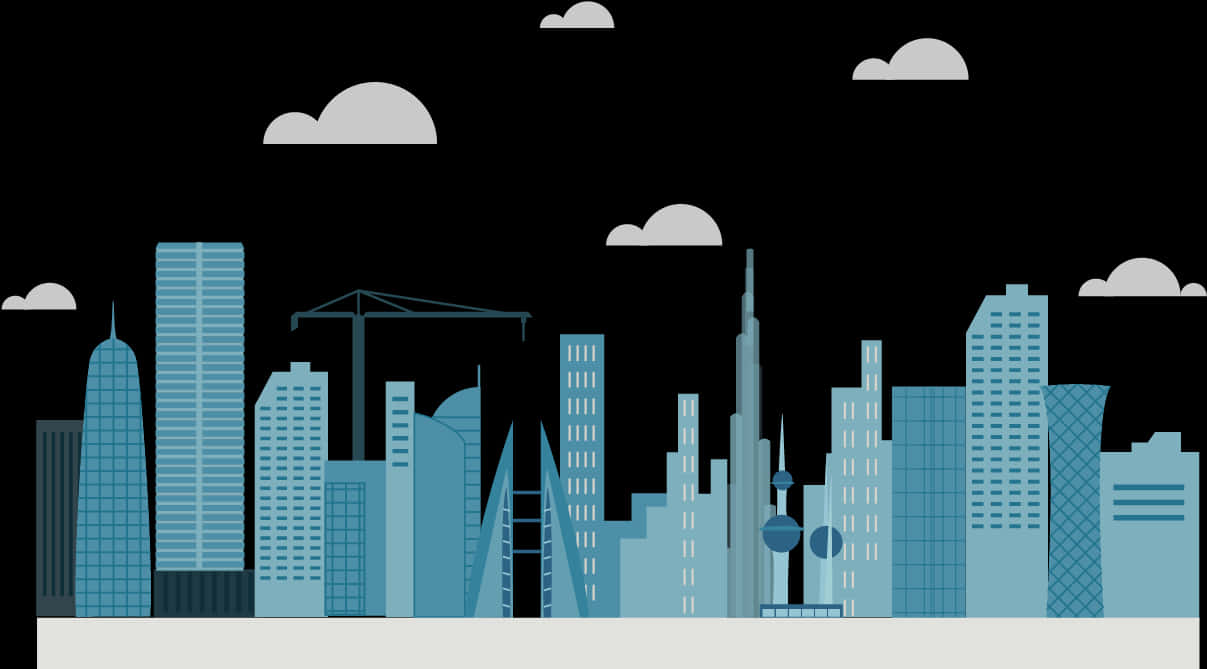City Skyline Vector Illustration PNG image