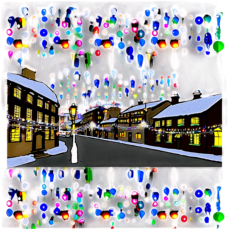 City Street With Christmas Lights Png 06252024 PNG image