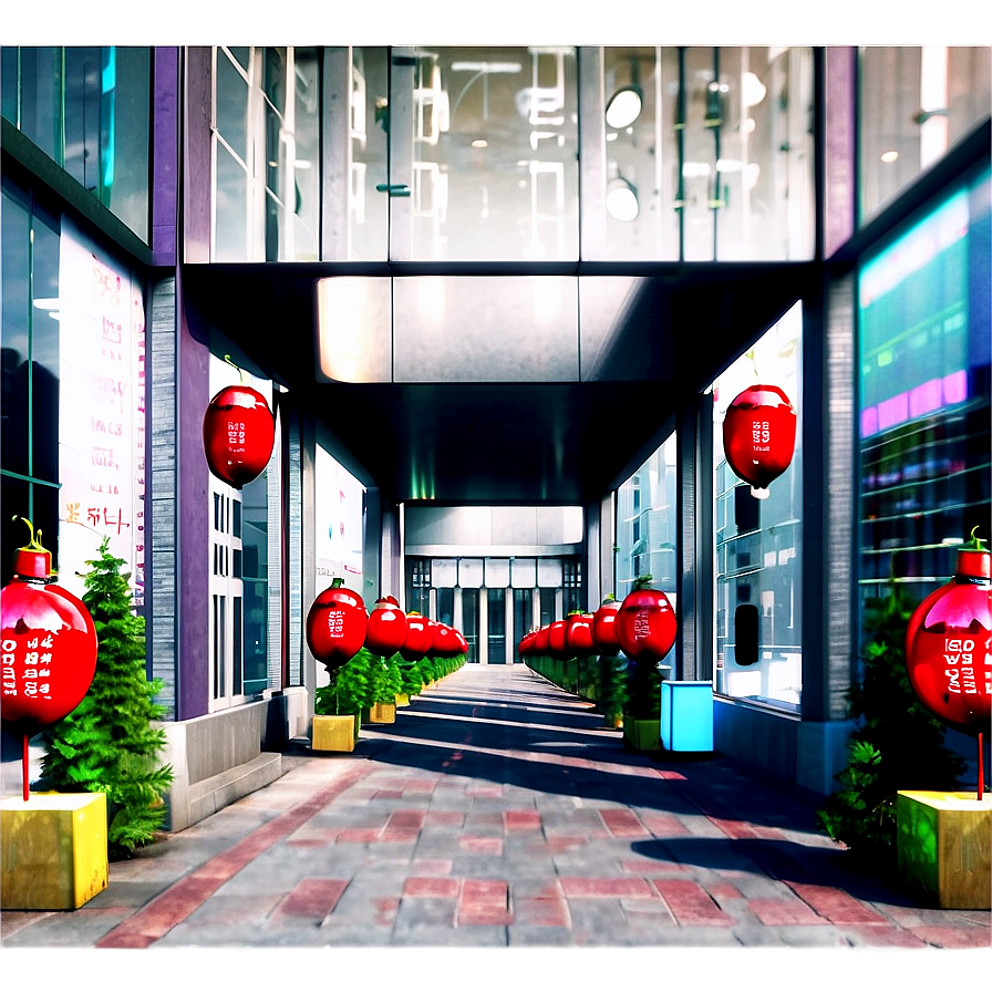 City Street With Seasonal Decorations Png 78 PNG image