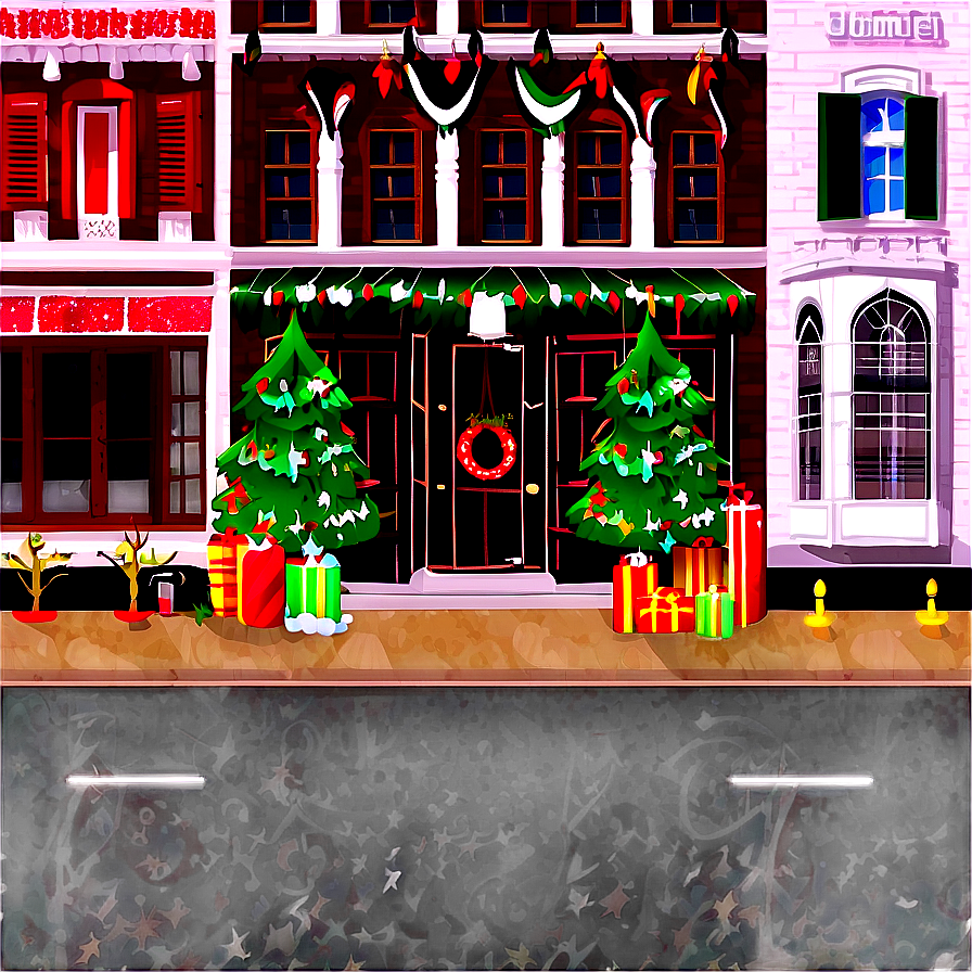 City Street With Seasonal Decorations Png 83 PNG image