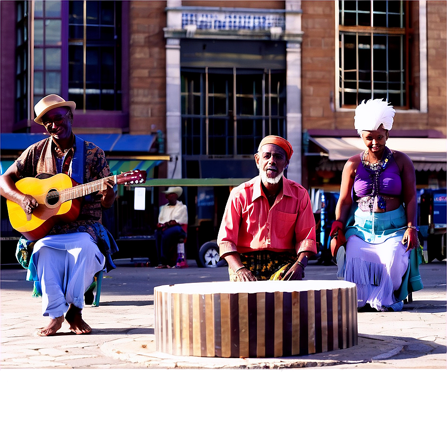 City Street With Street Performers Png 06252024 PNG image