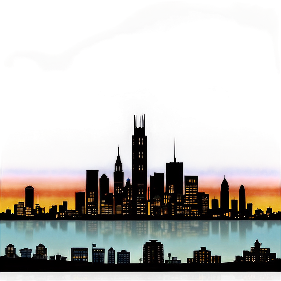 City Sunset Silhouette Png Cwl60 PNG image