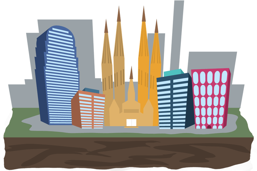 Cityscape Skyscrapers Illustration PNG image