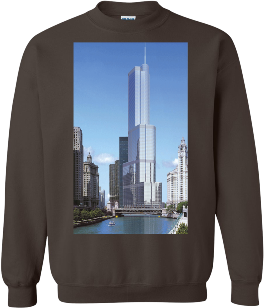 Cityscape Tower Sweatshirt Design PNG image