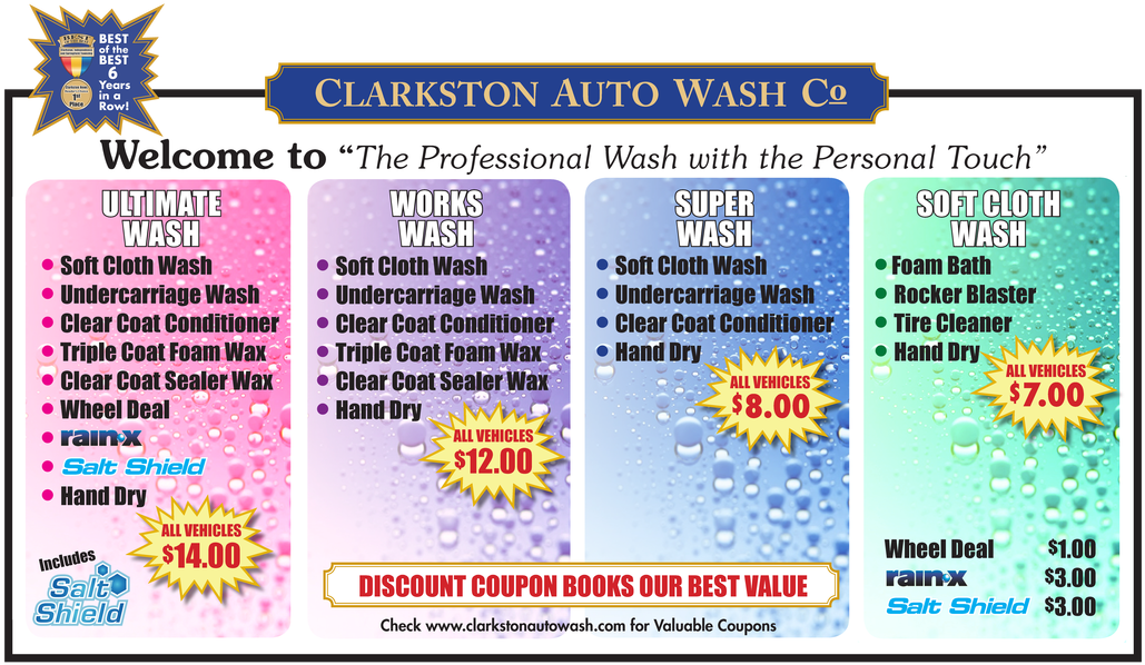 Clarkston Auto Wash Service Options PNG image