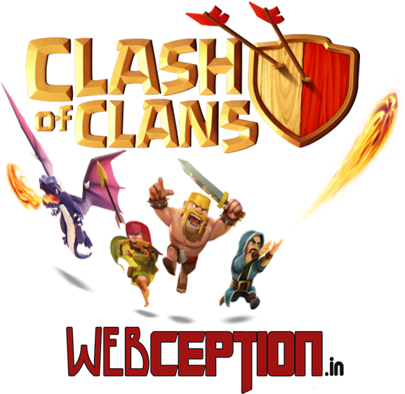 Clash_of_ Clans_ Logo_with_ Characters PNG image