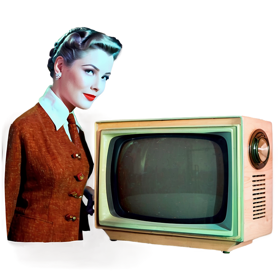 Classic 1950s Television Set Png 1 PNG image