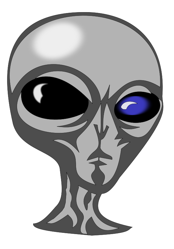 Classic Alien Head Graphic PNG image