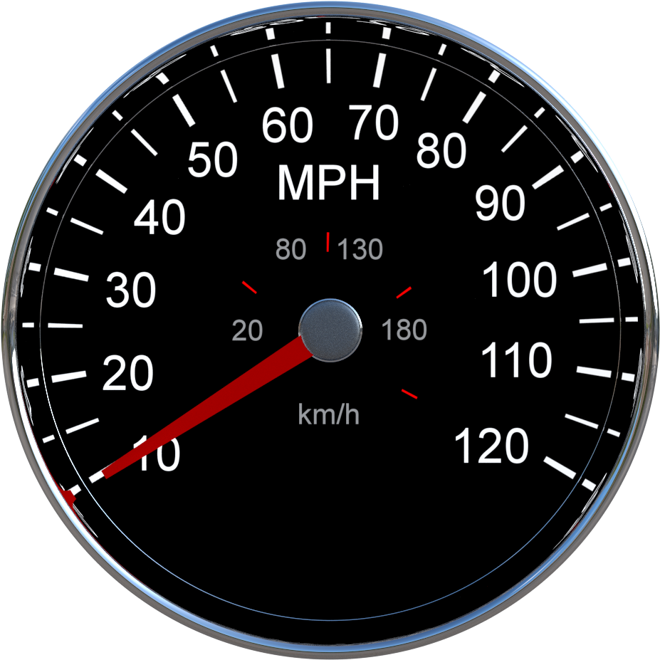 Classic Analog Speedometer PNG image