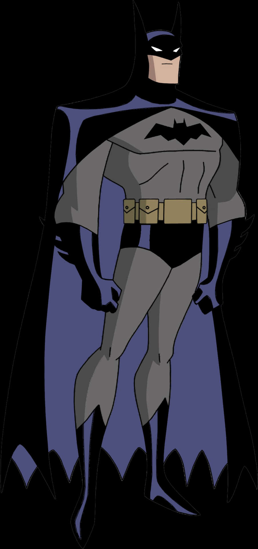 Classic Animated Batman Stance PNG image