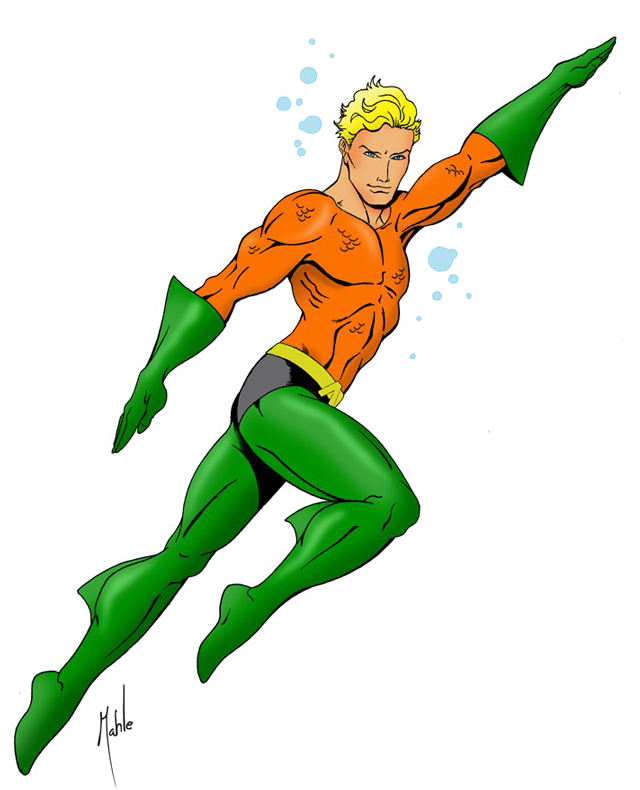 Classic Aquaman Illustration PNG image