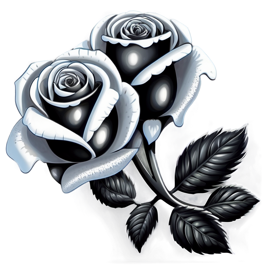 Classic Black And White Rose Illustration Png Rhf17 PNG image