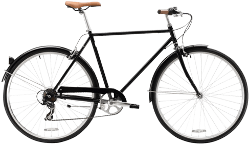 Classic Black Bicycle Transparent Background PNG image