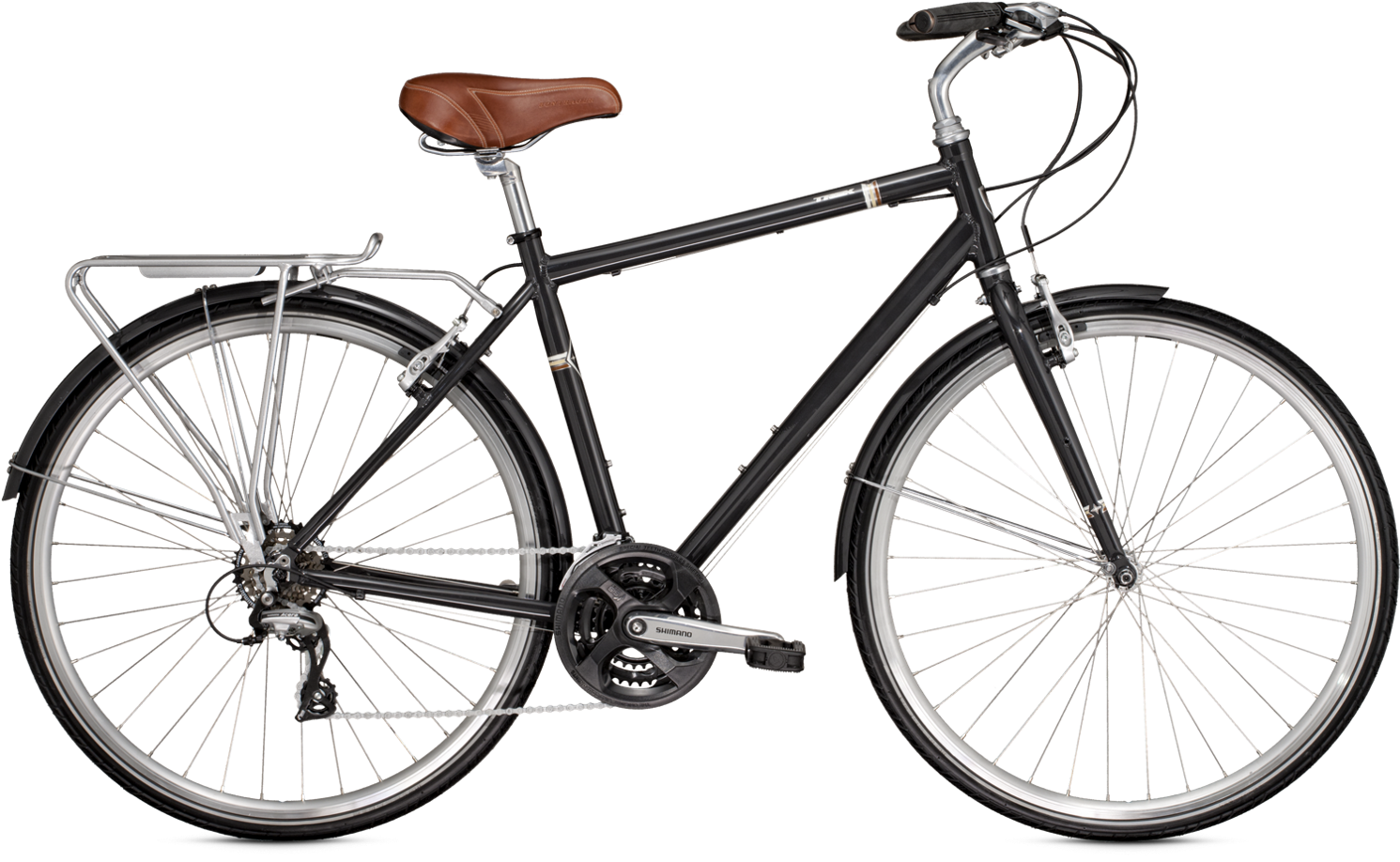 Classic Black City Bike PNG image