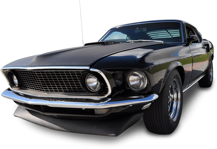 Classic Black Ford Mustang PNG image