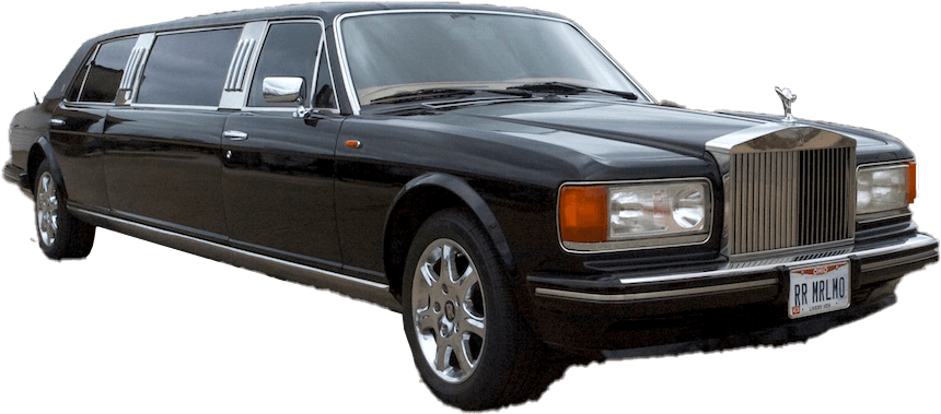 Classic Black Rolls Royce Limousine PNG image