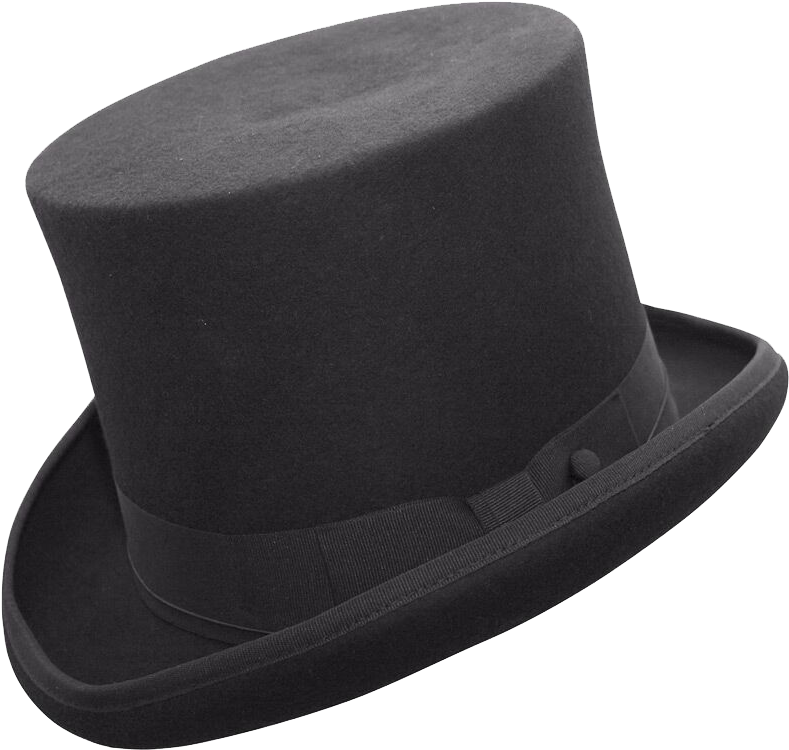 Classic Black Top Hat PNG image