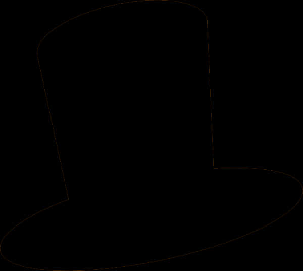 Classic Black Top Hat Silhouette PNG image