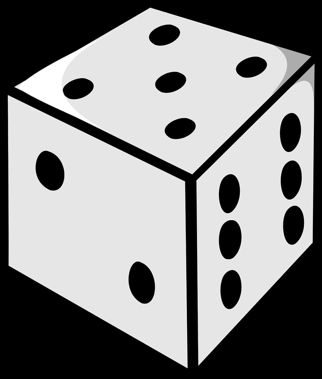 Classic Blackand White Dice Illustration PNG image