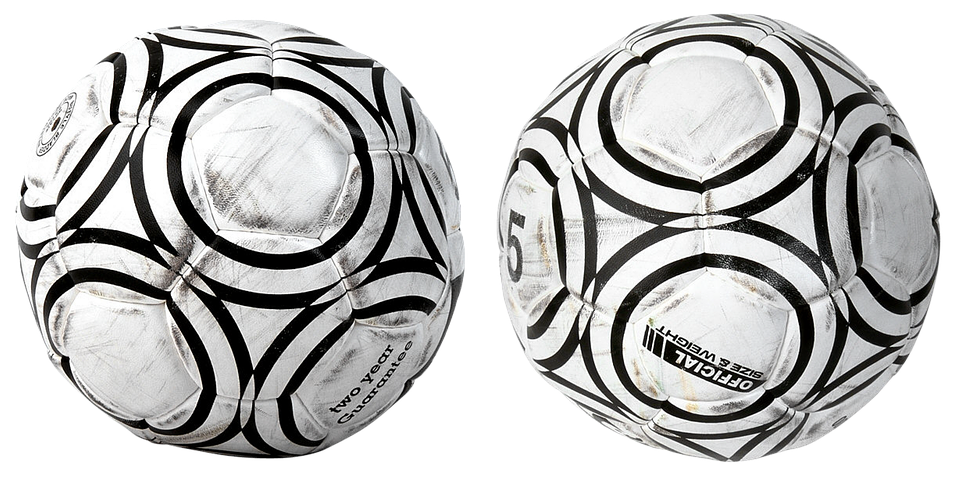 Classic Blackand White Soccer Balls PNG image