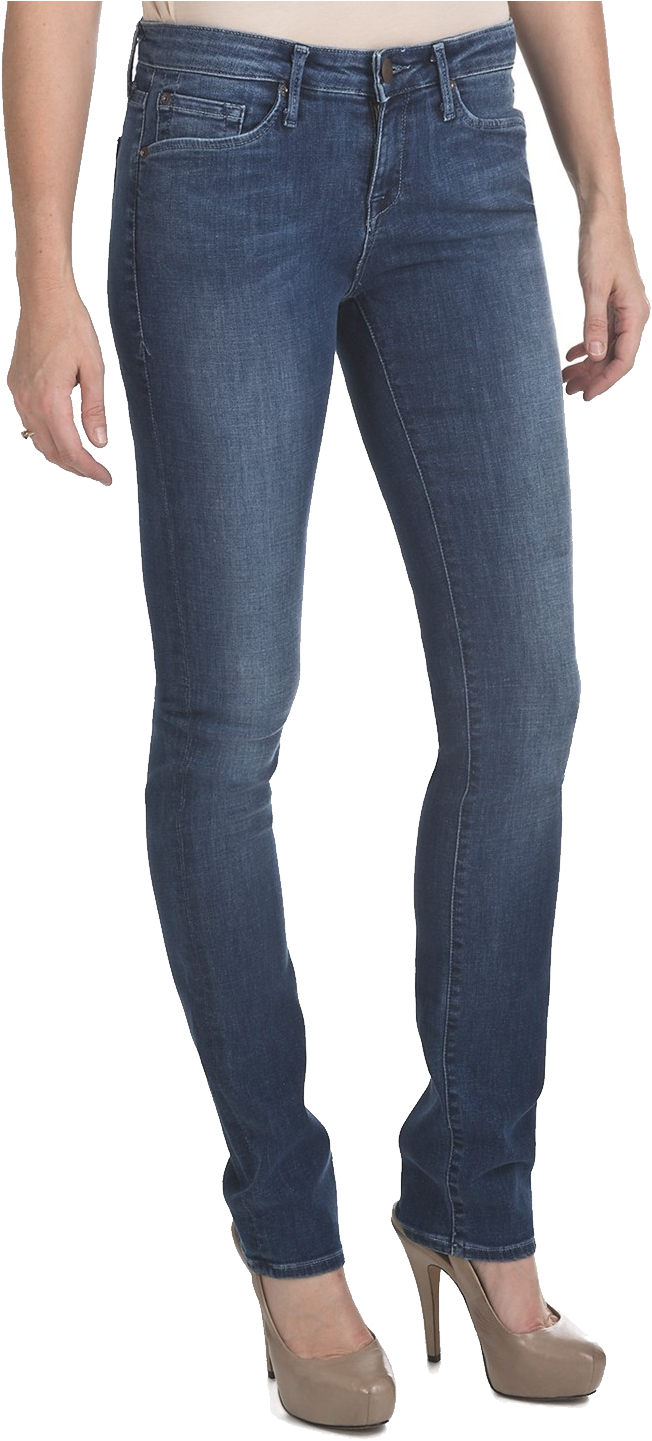 Classic Blue Skinny Jeans Women PNG image