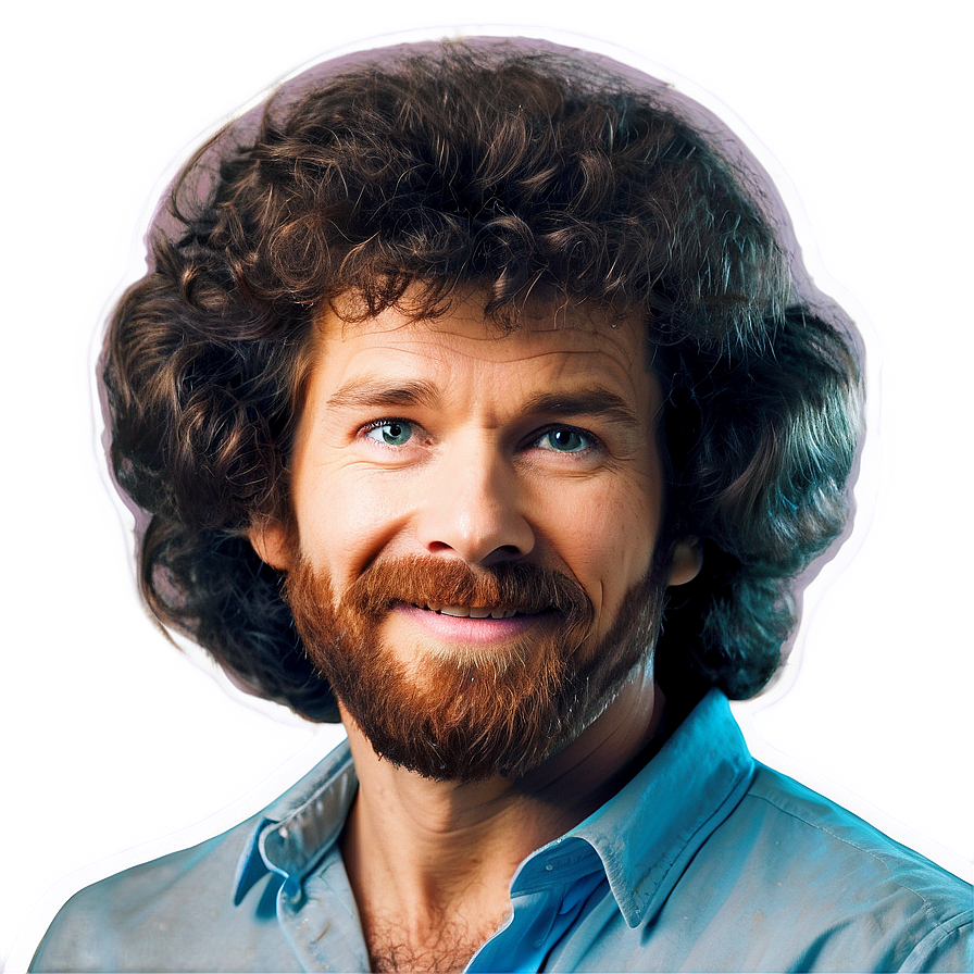 Classic Bob Ross Perm Hair Png Als62 PNG image