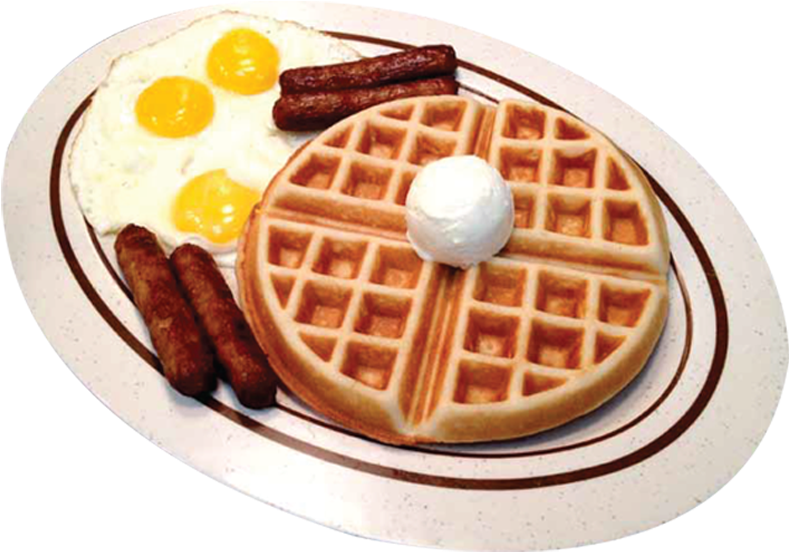 Classic Breakfast Wafflesand Eggs PNG image