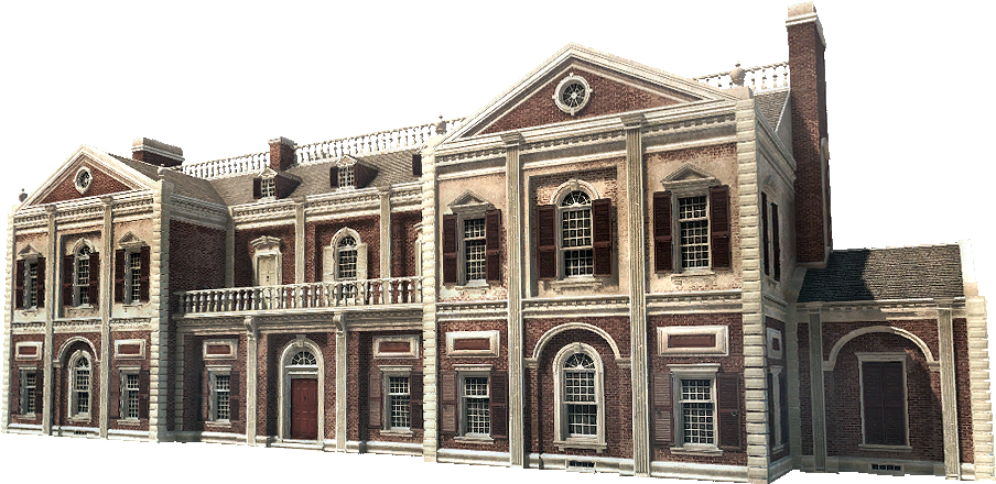 Classic Brick Mansion Exterior PNG image