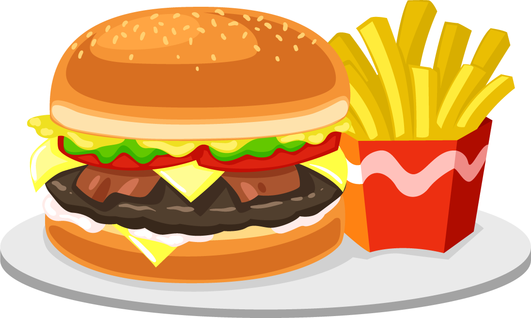 Classic Burgerand Fries PNG image