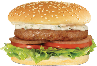 Classic Burgerwith Sesame Seed Bun PNG image