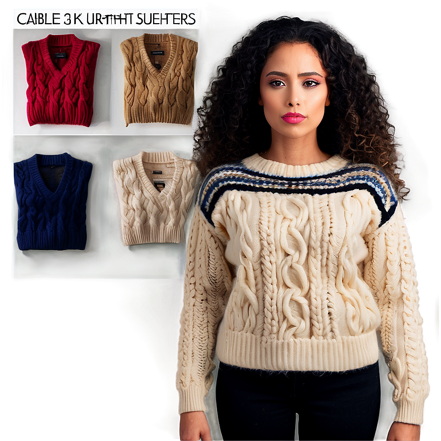 Classic Cable Knit Sweaters Png Mmf PNG image