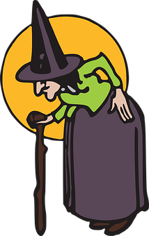 Classic Cartoon Witch Illustration PNG image