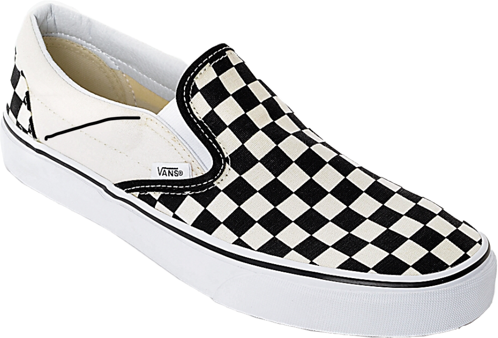 Classic Checkerboard Vans Slip On PNG image